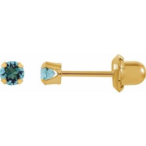14K Yellow Imitation Aquamarine Inverness¬Æ Piercing Earrings