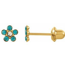 Load image into Gallery viewer, 14K Yellow Imitation Crystal December Birthstone Piercing Earrings

