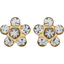 Load image into Gallery viewer, 14K Yellow Imitation Crystal April Birthstone Piercing Earrings
