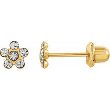 Load image into Gallery viewer, 14K Yellow Imitation Crystal April Birthstone Piercing Earrings
