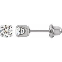Load image into Gallery viewer, Stainless Steel 5 mm Round Cubic Zirconia Piercing Stud Earrings
