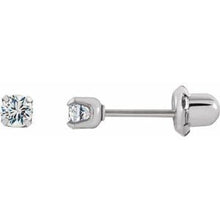 Load image into Gallery viewer, Stainless Steel 3 mm Round Cubic Zirconia Piercing Stud Earrings
