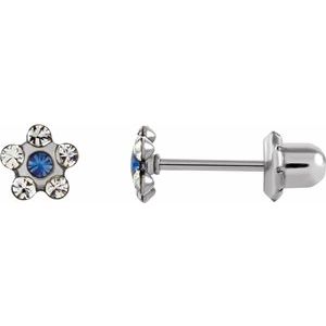 Stainless Steel Imitation Crystal Piercing Earrings