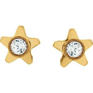 Bezel Set Star Inverness¬Æ Piercing Earrings 