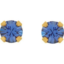 Load image into Gallery viewer, 14K Yellow Imitation Blue Sapphire Inverness¬Æ Piercing Earrings
