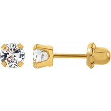 Load image into Gallery viewer, 14K Yellow 5 mm Round Cubic Zirconia Piercing Stud Earrings
