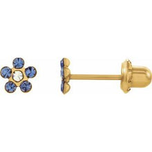 Load image into Gallery viewer, 14K Yellow Imitation Crystal September Birthstone Piercing Earrings
