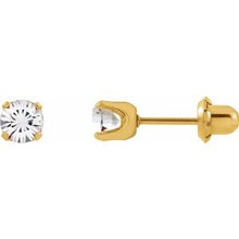 Load image into Gallery viewer, 24K Gold-Washed Stainless Steel Imitation Crystal Piercing Earrings
