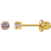 Load image into Gallery viewer, 14K Yellow Imitation Alexandrite Inverness¬Æ Piercing Earrings

