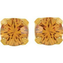 Load image into Gallery viewer, 24K Gold Plated Sterling Silver Imitation Citrine Inverness¬Æ Piercing Earrings

