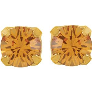 24K Gold Plated Sterling Silver Imitation Citrine Inverness¬Æ Piercing Earrings