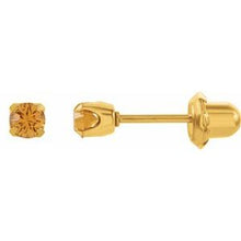 Load image into Gallery viewer, 24K Gold Plated Sterling Silver Imitation Citrine Inverness¬Æ Piercing Earrings
