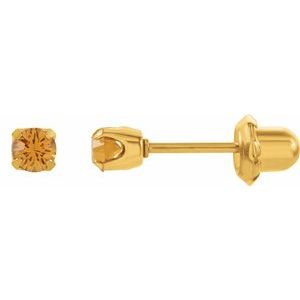 24K Gold Plated Sterling Silver Imitation Citrine Inverness¬Æ Piercing Earrings