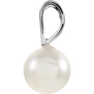 14K White Akoya Cultured Pearl Pendant