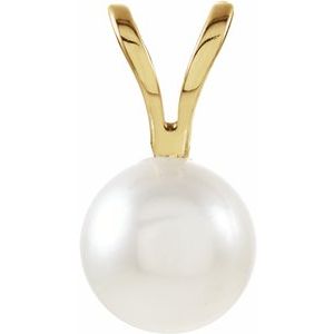 14K Yellow Akoya Cultured Pearl Pendant