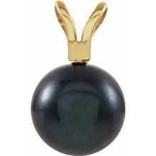 Load image into Gallery viewer, 14K Yellow Black Akoya Cultured Pearl Pendant
