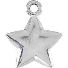 Charger l&#39;image dans la galerie, Sterling Silver 11.5x9.75 mm Puffed Star Charm with Jump Ring
