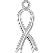 Charger l&#39;image dans la galerie, Sterling Silver Breast Cancer Awareness Ribbon Charm
