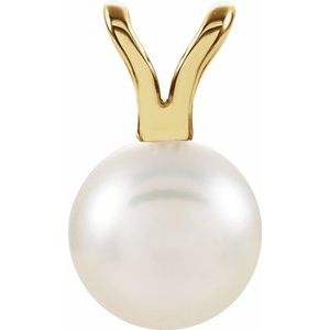14K Yellow Akoya Cultured Pearl Pendant