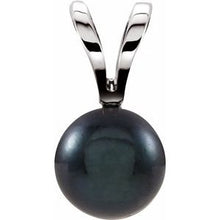 Charger l&#39;image dans la galerie, 14K White Black Akoya Cultured Pearl Pendant
