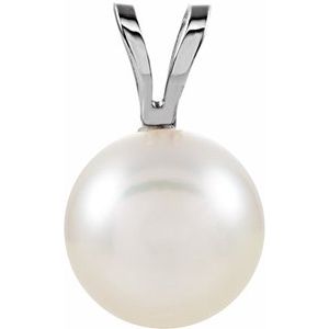 14K White Akoya Cultured Pearl Pendant