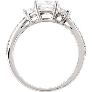 Bague de fiançailles en diamant 14K blanc 1 5/8 CTW