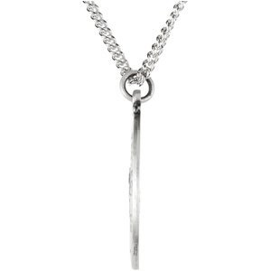 Sterling Silver 25x18 mm Oval St. Christopher 24" Necklace