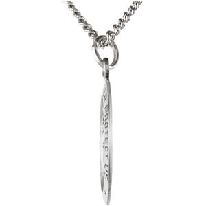 Sterling Silver 15x11 mm Oval St. Christopher 18" Necklace