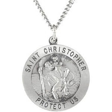 Charger l&#39;image dans la galerie, Sterling Silver 33 mm St. Christopher Medal 24‚Äù Necklace
