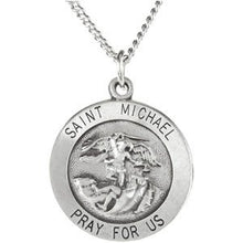 Charger l&#39;image dans la galerie, Sterling Silver 25 mm St. Michael Medal Necklace
