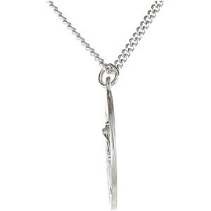 Sterling Silver 25 mm St. Michael Medal Necklace