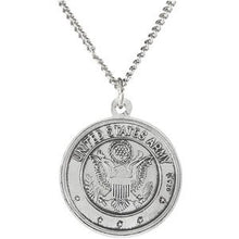 Load image into Gallery viewer, Sterling Silver 18 mm Reversible St. Christopher/U.S. Army Medal Necklace
