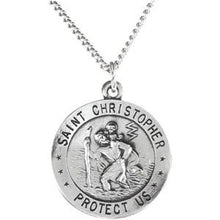 Load image into Gallery viewer, Sterling Silver 18 mm Reversible St. Christopher/U.S. Army Medal Necklace
