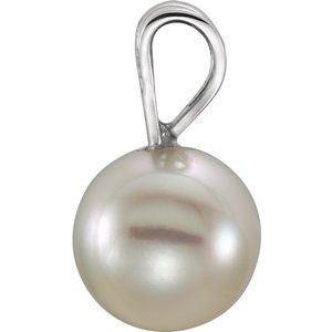 14K White Akoya Cultured Pearl Pendant