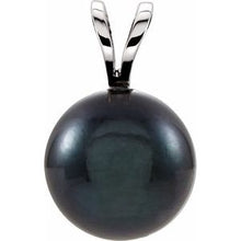 Load image into Gallery viewer, 14K White Black Akoya Cultured Pearl Pendant
