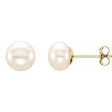 Load image into Gallery viewer, 14K Yellow 6-7 mm White Freshwater Cultured Pearl Earrings
