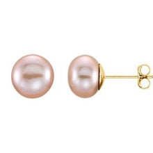 Charger l&#39;image dans la galerie, 14K Yellow 7-8 mm Pink Freshwater Cultured Pearl Earrings
