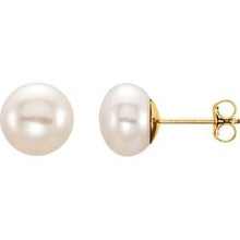 Load image into Gallery viewer, 14K Yellow 8-9 mm White Freshwater Cultured Pearl Earrings
