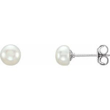 Load image into Gallery viewer, Sterling Silver 5-6 mm White Freshwater Cultured Pearl Earrings
