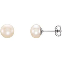 Load image into Gallery viewer, Sterling Silver 6-7 mm White Freshwater Cultured Pearl Earrings
