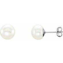 Load image into Gallery viewer, Sterling Silver 8-9 mm White Freshwater Cultured Pearl Earrings
