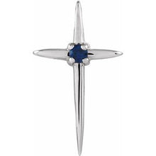 Load image into Gallery viewer, 14K Yellow Blue Sapphire Cross Pendant
