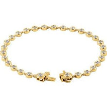 Charger l&#39;image dans la galerie, Bracelet en or jaune 14 carats avec 2 diamants CTW et une ligne de 7 po
