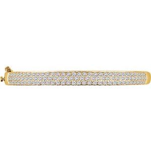 14K Yellow 3 CTW Diamond Pave' Bangle 7" Bracelet