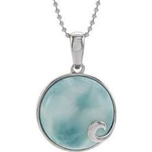 Charger l&#39;image dans la galerie, Sterling Silver Larimar Cabochon 18&quot; Necklace
