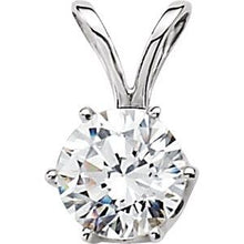 Load image into Gallery viewer, 14K White 5.25 mm Round Cubic Zirconia 6-Prong Solitaire Pendant
