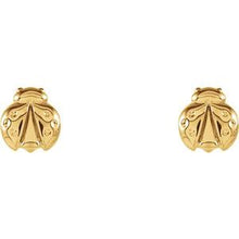 Load image into Gallery viewer, 14K Yellow Ladybug Earrings
