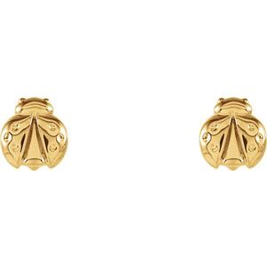 14K Yellow Ladybug Earrings