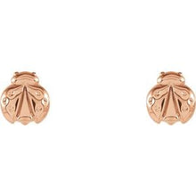 Load image into Gallery viewer, 14K Rose Ladybug Earrings
