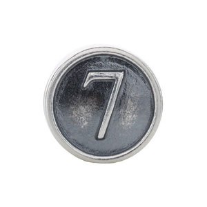 Sterling Silver Numeral #7 Cylinder Bead